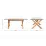 Premier Collection Turin Glass 6 Seater Table - Light Oak Legs & 6 Fontana Blue Velvet Chairs