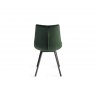 Premier Collection Turin Glass 6 Seater Table - Light Oak Legs & 6 Fontana Green Velvet Chairs