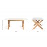 Premier Collection Turin Glass 6 Seater Table - Light Oak Legs & 6 Fontana Grey Velvet Chairs