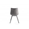 Premier Collection Turin Glass 6 Seater Table - Light Oak Legs & 6 Fontana Grey Velvet Chairs