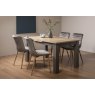 Premier Collection Oakham Scandi Oak 4-6 Seater Table - Dark Grey Legs & 4 Eriksen Grey Velvet Chairs