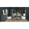 Bentley Designs Oakham Dark Grey & Scandi Oak 4-6 Seater Dining Table & 4 Oakham Scandi Oak Chairs-  Dark Grey Bonded Leather