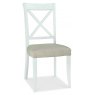 Bentley Designs Hampstead Two Tone 6-8 Seater Dining Set & 6 X Back Chairs Upholstered in Sand Fabric- chair front angle