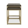 Signature Collection Athena Fumed Oak Nest of Lamp Tables