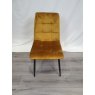Gallery Collection Mondrian - Mustard Velvet Fabric Chairs with Black Legs (Pair) - Grade A1 - Ref #0011-12
