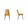Gallery Collection Mondrian - Mustard Velvet Fabric Chairs with Black Legs (Pair) - Grade A1 - Ref #0011-12