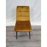 Gallery Collection Mondrian - Mustard Velvet Fabric Chairs with Black Legs (Pair) - Grade A2 - Ref #0013-14
