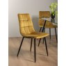 Gallery Collection Mondrian - Mustard Velvet Fabric Chairs with Black Legs (Pair) - Grade A2 - Ref #0013-14