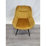 Gallery Collection Dali - Mustard Velvet Fabric Chairs with Black Legs (Pair) - Grade A2 - Ref #0015-16