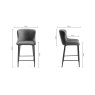 Gallery Collection Cezanne - Dark Grey Faux Leather Bar Stool with Black Legs (Each) - Grade A1 - Ref #0063