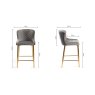 Gallery Collection Cezanne - Grey Velvet Fabric Bar Stool with Gold Legs (Each) - Grade A1 - Ref #0064