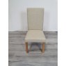 Premier Collection Parker Light Oak Square Back Chair - Silver Grey Fabric (Single) - Grade A2 - Ref #0101