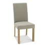 Premier Collection Parker Light Oak Square Back Chair - Silver Grey Fabric (Single) - Grade A2 - Ref #0101