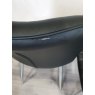 Gallery Collection Rothko - Black Faux Leather Chairs with Shiny Nickel Legs (Pair) - Grade A2 - Ref #0116