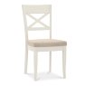 Premier Collection Montreux Antique White X Back Chair - Sand Colour Fabric (Single) - Grade A2 - Ref #0002