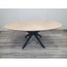 Premier Collection Brunel Chalk Oak & Gunmetal Elliptical Dining Table - Grade A3 - Ref #0168