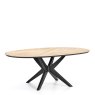 Premier Collection Brunel Chalk Oak & Gunmetal Elliptical Dining Table - Grade A3 - Ref #0168