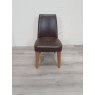 Premier Collection Cadell Rustic Oak Uph Chair - Espresso Faux Leather (Single) - Grade A2 - Ref #0213