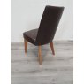 Premier Collection Cadell Rustic Oak Uph Chair - Espresso Faux Leather (Single) - Grade A2 - Ref #0213