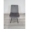 Gallery Collection Fontana - Grey Velvet Fabric Chairs with Black Legs (single) - Grade A2 - Ref #0231