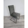 Signature Collection Tivoli Dark Oak Uph Cantilever Chair - Gun Metal Velvet - Single -Grade A2 - Ref #0241