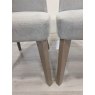 Premier Collection Cadell Aged Oak Upholstered Chair - Smoke Grey (Pair) - Grade A3 - Ref #0263