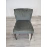 Premier Collection Turin Dark Oak Low Back Uph Chair - Gun Metal Velvet Fabric (Single)- Grade A3 - Ref #0276