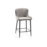 Gallery Collection Cezanne - Grey Velvet Fabric Bar Stool with Black Legs (Single) - Grade A3 - Ref #0288