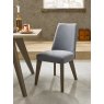Premier Collection Cadell Aged Oak Upholstered Chair - Slate Blue (Single) - Grade A3 - Ref #0303