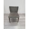 Premier Collection Turin Dark Oak Low Back Uph Chair - Gun Metal Velvet Fabric (Single) - Grade A3 - Ref #0305