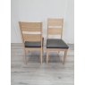 Premier Collection Oakham Scandi Oak Chair - Dark Grey Bonded Leather (Pair) - Grade A3 - Ref #0312