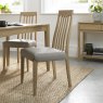 Premier Collection Bergen Oak Slat Back Chair - Grey Bonded Leather (Single) - Grade A2 - Ref #0313