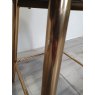 Gallery Collection Cezanne - Dark Grey Faux Leather Bar Stools with Gold Legs (Pair) - Grade A3 - Ref #0318