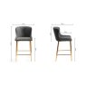 Gallery Collection Cezanne - Dark Grey Faux Leather Bar Stools with Gold Legs (Pair) - Grade A3 - Ref #0318