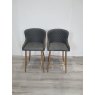 Gallery Collection Cezanne - Dark Grey Faux Leather Bar Stools with Gold Legs (Pair) - Grade A3 - Ref #0319