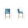 Gallery Collection Cezanne - Petrol Blue Velvet Fabric Bar Stools with Gold Legs (Single) - Grade A3 - Ref #0324