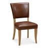 Signature Collection Belgrave Rustic Oak Uph Chair -  Rustic Tan Faux Leather  (Single)