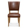 Signature Collection Belgrave Rustic Oak Uph Chair -  Rustic Tan Faux Leather  (Single)