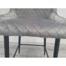 Gallery Collection Cezanne - Grey Velvet Fabric Bar Stool with Black Legs (Single) - Grade A3 - Ref #0368
