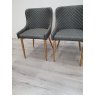 Gallery Collection Cezanne - Dark Grey Faux Leather Chairs with Gold Legs (Pair) - Grade A2 - Ref #0381