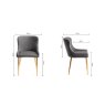 Gallery Collection Cezanne - Dark Grey Faux Leather Chairs with Gold Legs (Pair) - Grade A2 - Ref #0381