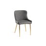 Gallery Collection Cezanne - Dark Grey Faux Leather Chairs with Gold Legs (Pair) - Grade A2 - Ref #0382