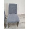 Premier Collection Cadell Aged Oak Upholstered Chair - Slate Blue (Pair) - Grade A3 - Ref #0389