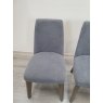 Premier Collection Cadell Aged Oak Upholstered Chair - Slate Blue (Pair) - Grade A3 - Ref #0389