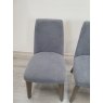 Premier Collection Cadell Aged Oak Upholstered Chair - Slate Blue (Pair) - Grade A3 - Ref #0389