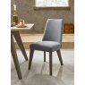 Premier Collection Cadell Aged Oak Upholstered Chair - Slate Blue (Pair) - Grade A3 - Ref #0389