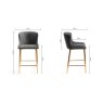 Gallery Collection Cezanne - Dark Grey Faux Leather Bar Stool with Gold Legs (Single) - Grade A2 - Ref #0383