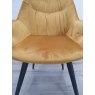 Gallery Collection Dali - Mustard Velvet Fabric Chairs with Black Legs (Single) - Grade A2 - Ref #0385