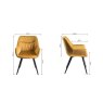 Gallery Collection Dali - Mustard Velvet Fabric Chairs with Black Legs (Single) - Grade A2 - Ref #0385