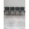 Gallery Collection Cezanne - Dark Grey Faux Leather Chairs with Black Legs (2 x Pair) - Grade A2 - Ref #0403